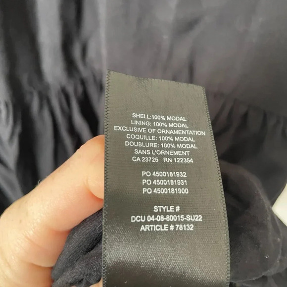 Aritzia Wilfred La  Boheme Sidonie Ruffled Scalloped Dress Black Size Large - Picture 7 of 8